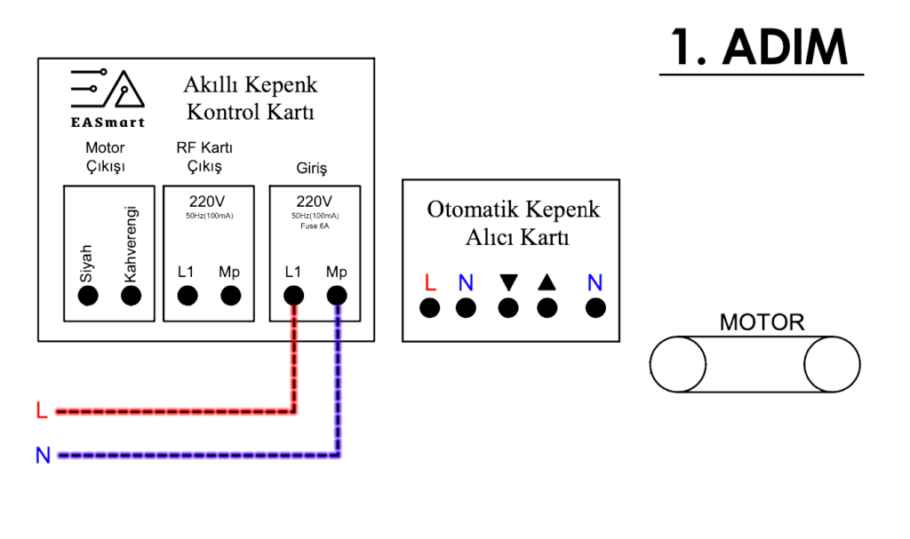 EASmart kepenk bağlantısı adım 1