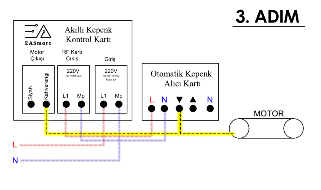EASmart kepenk bağlantısı adım 3
