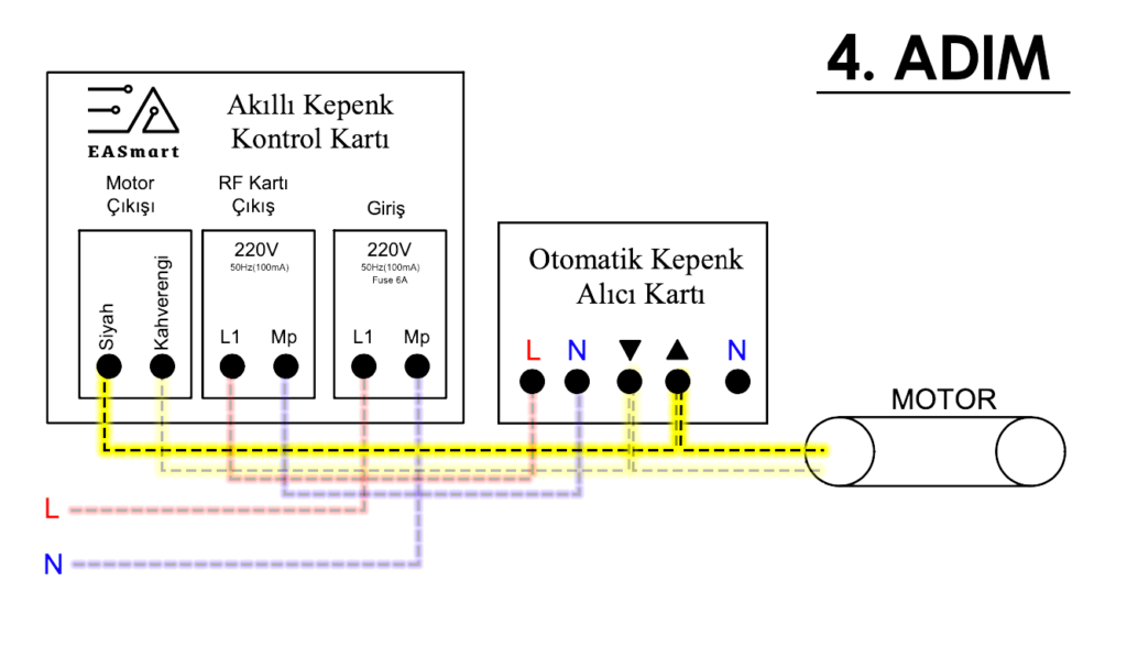 EASmart kepenk bağlantısı adım 4