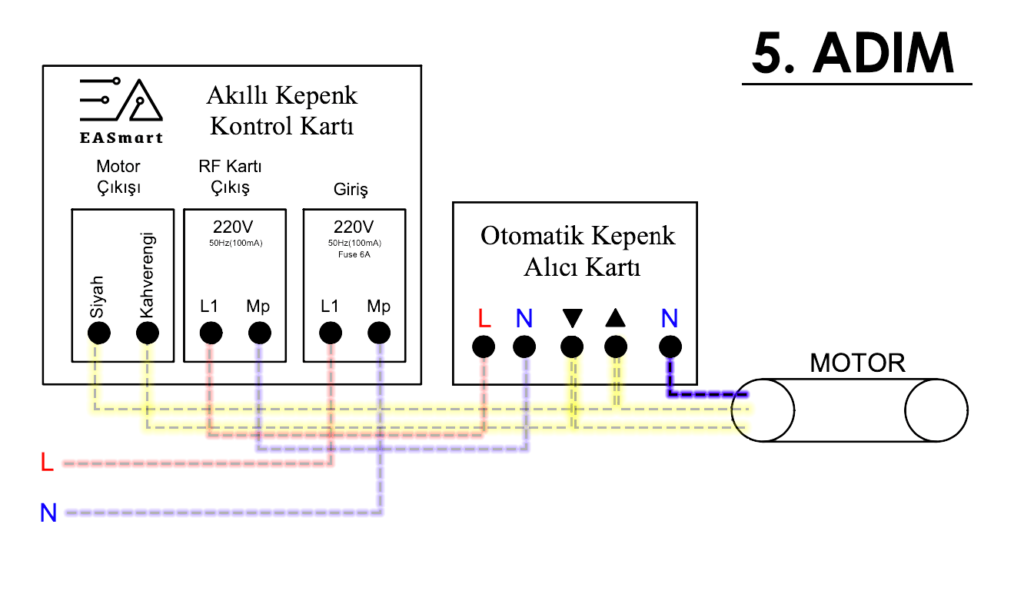EASmart kepenk bağlantısı adım 5